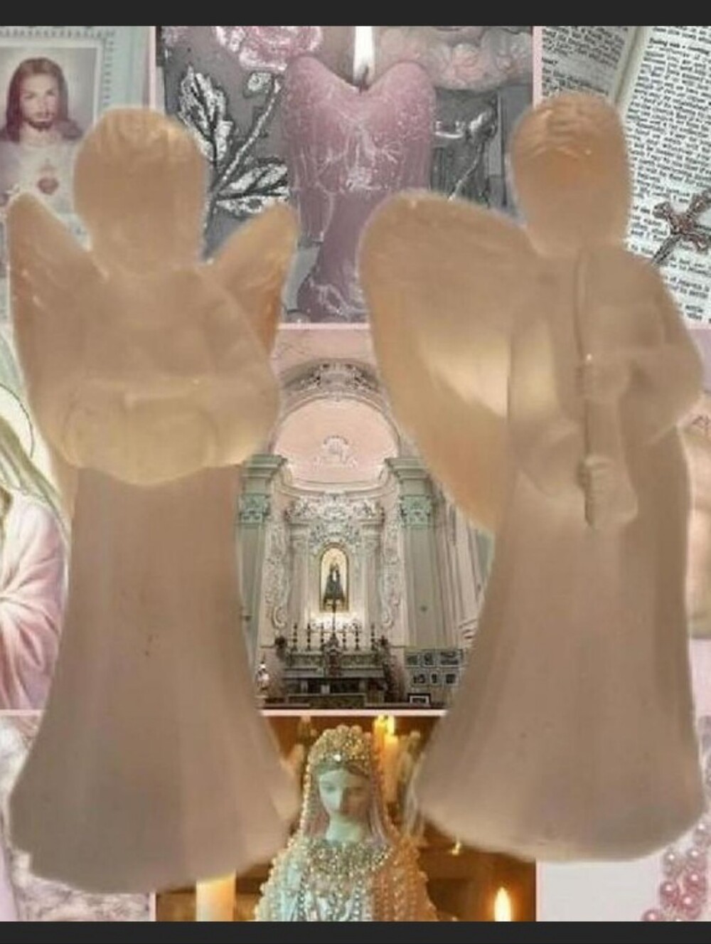 Set Of 2 Vintage Best Products Co Frosted Glass Angel Taper Candle Holders 6"